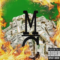 a pile of money on fire with the word mc